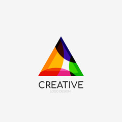 Triangle abstract logo, business emblem icon
