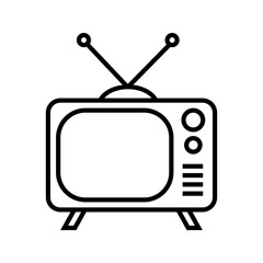 illustration of old classic TV with antenna icon vector