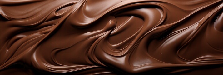 top view of mouthwatering dark chocolate melted texture, generative AI