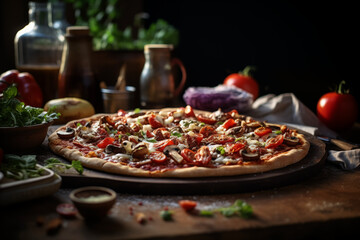 Delightful Raw Vegan Pizza Creation - Generative Ai