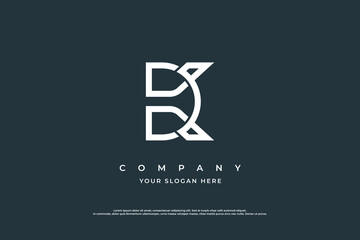 Fototapeta premium Letter DK or KD Logo Design Vector