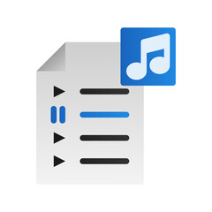 Music file in gradient fill style ui vector design