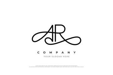 Luxury Initial Letter AR Monogram Logo Design Vector