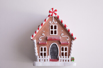 Santa Claus Snow man Ginger bread house Christmas decoration background