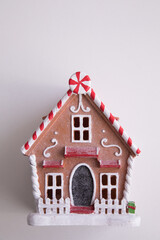 Santa Claus Snow man Ginger bread house Christmas decoration background