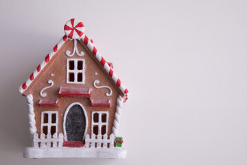 Santa Claus Snow man Ginger bread house Christmas decoration background