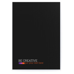 Black poster with halftone effect. Minimalistic design.