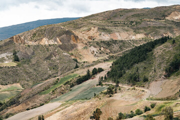 Desert landscape road to Villa de Leyva, Boyaca, Colombia.