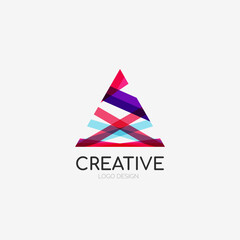 Fototapeta premium Triangle abstract logo, business emblem icon