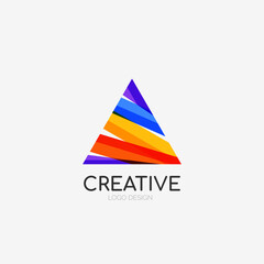 Triangle abstract logo, business emblem icon