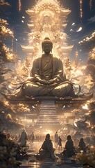anime version of buddha shakyamuni, illustration