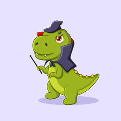 Cute Dinosaurs Carrying Magic Wands Illustration