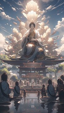 anime version of Vairocana Buddha, illustration