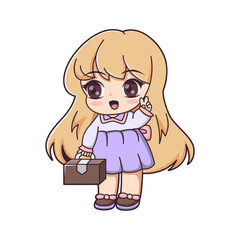 Chibi Anime Character Design Illustration