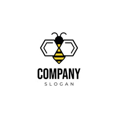 Hexagon wing bee logo