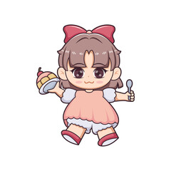 Chibi Anime Character Design Illustration