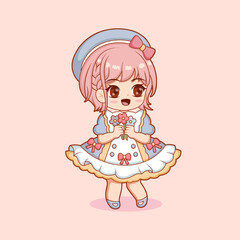 Chibi Anime Character Design Illustration