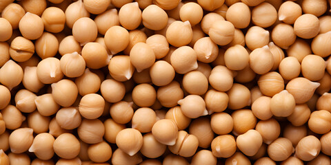 Macro top view of chickpeas with healthy nutrition and texture ,Chickpeas grain texture, Scattered chickpea seeds vegan protein source nutrient dense meal with generative ai

 
 - obrazy, fototapety, plakaty