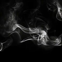 Obraz premium Movement of smoke,white smoke on black background