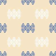 Decorative Asian Folk Seamless Pattern. Ornament of Asian Nomads style: Kyrgyz, Kazakhs, Bashkirs, Tatars, Yakut, Mongols. Ethnic Vector Illustration for Paper Products, Textiles.