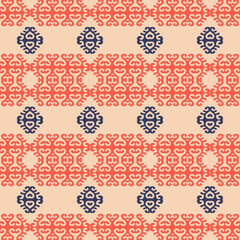 Decorative Asian Folk Seamless Pattern. Ornament of Asian Nomads style: Kyrgyz, Kazakhs, Bashkirs, Tatars, Yakut, Mongols. Ethnic Vector Illustration for Paper Products, Textiles.