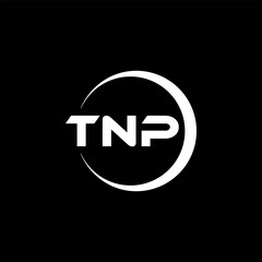 TNP letter logo design with black background in illustrator, cube logo, vector logo, modern alphabet font overlap style. calligraphy designs for logo, Poster, Invitation, etc.