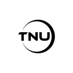 TNU letter logo design with white background in illustrator, cube logo, vector logo, modern alphabet font overlap style. calligraphy designs for logo, Poster, Invitation, etc.