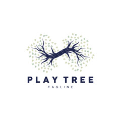 Tree Logo, Educational Tree Playground Design Simple Illustration Template