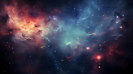 Poster star of space nebula background © Lin_Studio