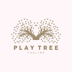 Tree Logo, Educational Tree Playground Design Simple Illustration Template