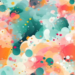 Fototapeta na wymiar Bubbles in liquid colorful repeat pattern