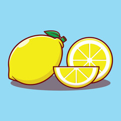 lemon citrun fruit cartoon vector illustration