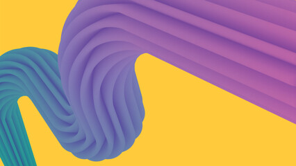 Abstract yellow background fluid flow with smooth line futuristic gradient Geometric Textured intricate 3D wall Light wave yellow worm