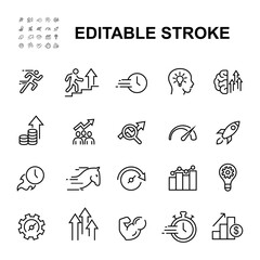 Fototapeta premium Performance line icons. Editable stroke.