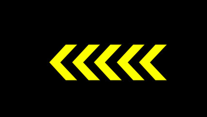 yellow color arrow points to the left. Flashing icon to the left arrow. left neon arrow. See my portfolio for more color or design images. - obrazy, fototapety, plakaty