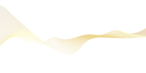 Abstract wavy lines flowing curve golden gradient color on transparent background. Abstract white background colorful lines. modern wavy stripes on white background isolated.