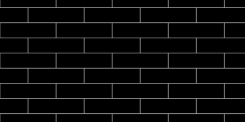 Black brick wall background texture. White background solid wall brick. seamless square brick blank pattern.