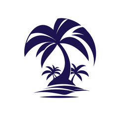 tropical island with palms