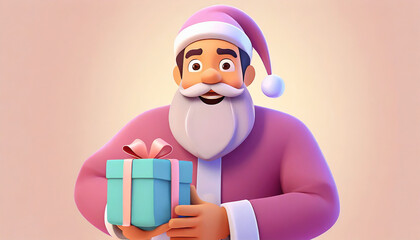 3d santa clause with gifts
