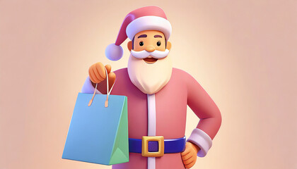 3d santa clause with gifts