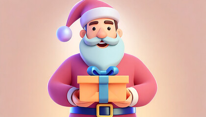 3d santa clause with gifts