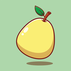 yellow pear asian white pear fruit cartoon vector illustration