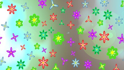 Spring floral background with green, neutral and gray flowers. Raster cute pattern in small flower. Motley illustration. The elegant the template for fashion prints. Small colorful flowers.