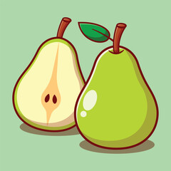 pear fruit cartoon vector illustration