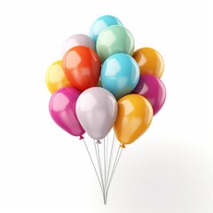 Colorful of balloons isolated on white