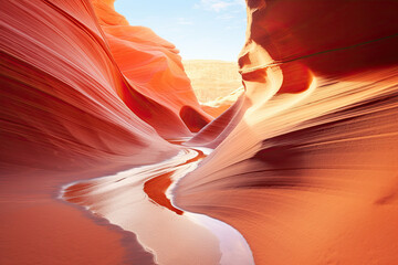 A beautiful canyon landscape for wallpaper, background and zoom meeting background - obrazy, fototapety, plakaty