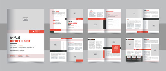 Corporate business Annual report template with cover, back and inside pages, Company Profile Brochure or Annual Report Template