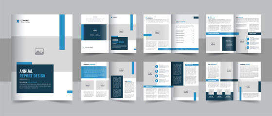 Corporate business Annual report template with cover, back and inside pages, Company Profile Brochure or annual report brochure vector - obrazy, fototapety, plakaty