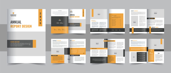 Naklejka na ściany i meble Corporate business Annual report template with cover, back and inside pages, Company Profile Brochure or business profile Layout vector