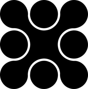 Black Square with White Circles | Abstract Logo
